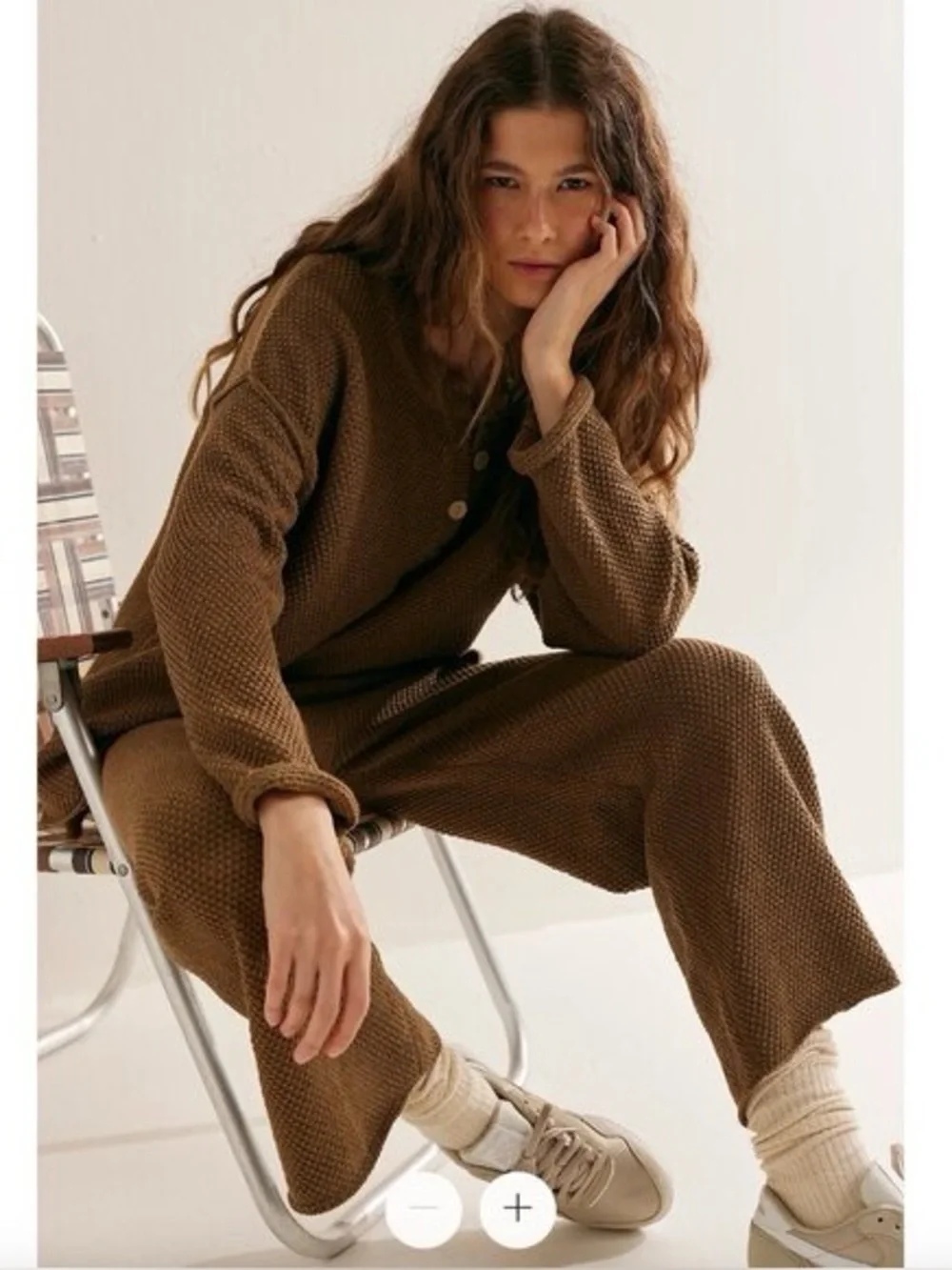 Free People Beach Hailee Sweater Set - brown knit